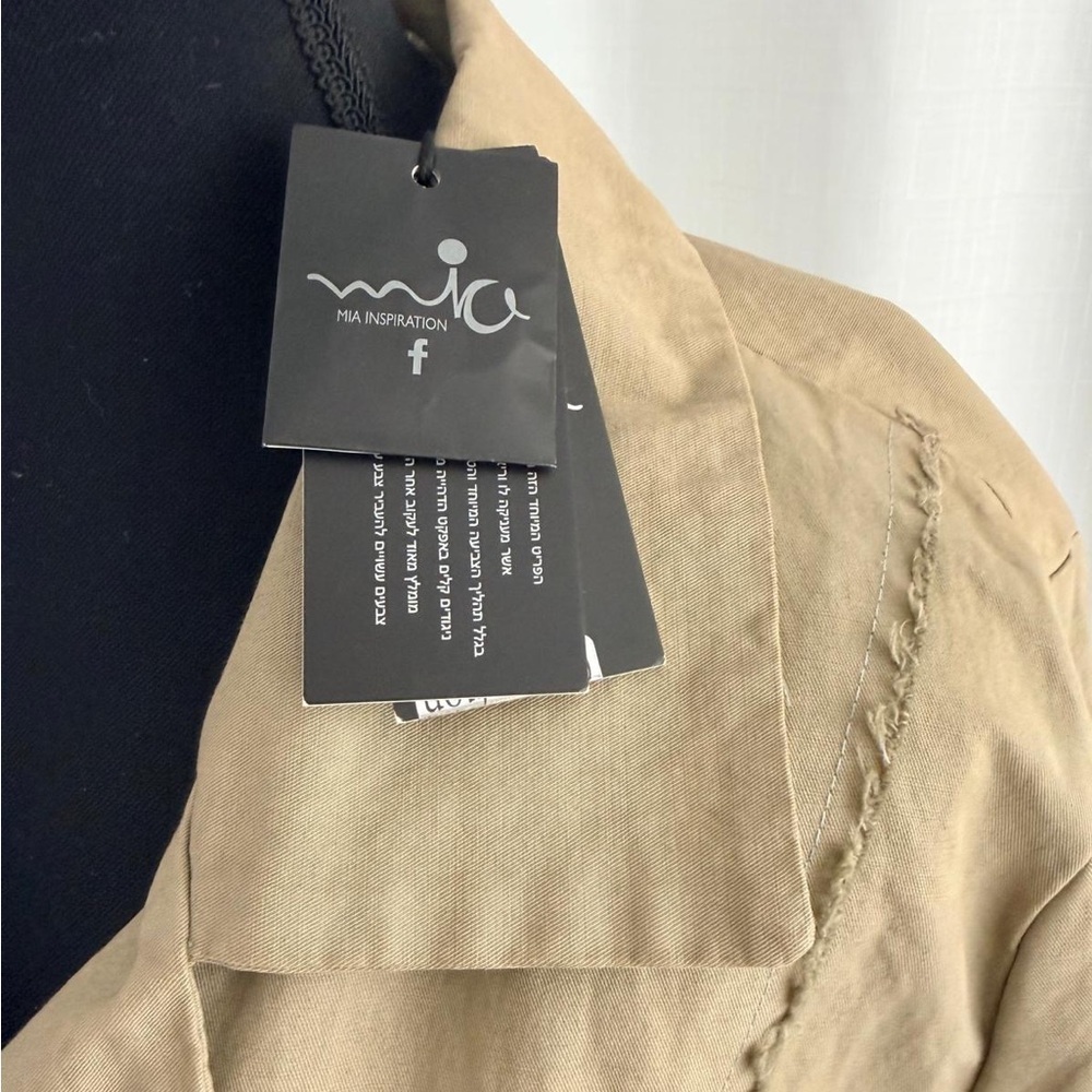 Olive Green Women's Double-Breasted Pea Coat - Picture 4 of 11